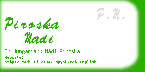 piroska madi business card